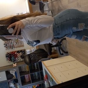 White Nike crop top long sleeve size xs